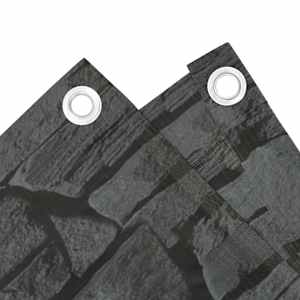 vidaXL Περίφραξη Μπαλκονιού Σχέδιο Ledge Stone Γκρι 300x75 εκ. PVC