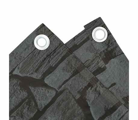 vidaXL Περίφραξη Μπαλκονιού Σχέδιο Ledge Stone Γκρι 600x75 εκ. PVC