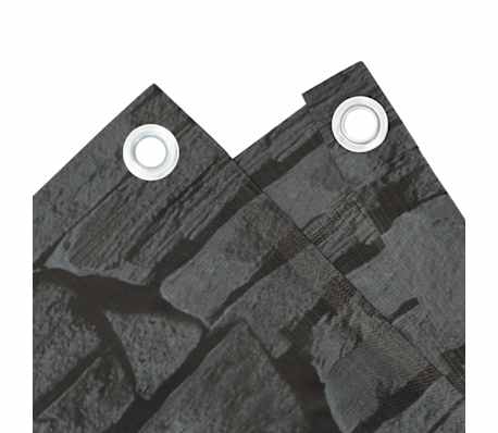 vidaXL Περίφραξη Μπαλκονιού Σχέδιο Ledge Stone Γκρι 700x75 εκ. PVC