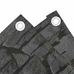 vidaXL Περίφραξη Μπαλκονιού Σχέδιο Ledge Stone Γκρι 700x75 εκ. PVC