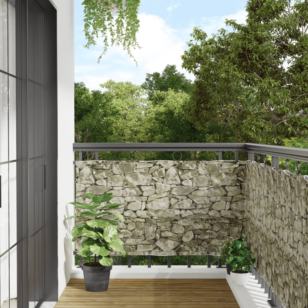 vidaXL Paravan de grădină cu aspect de piatră, 300x75 cm PVC