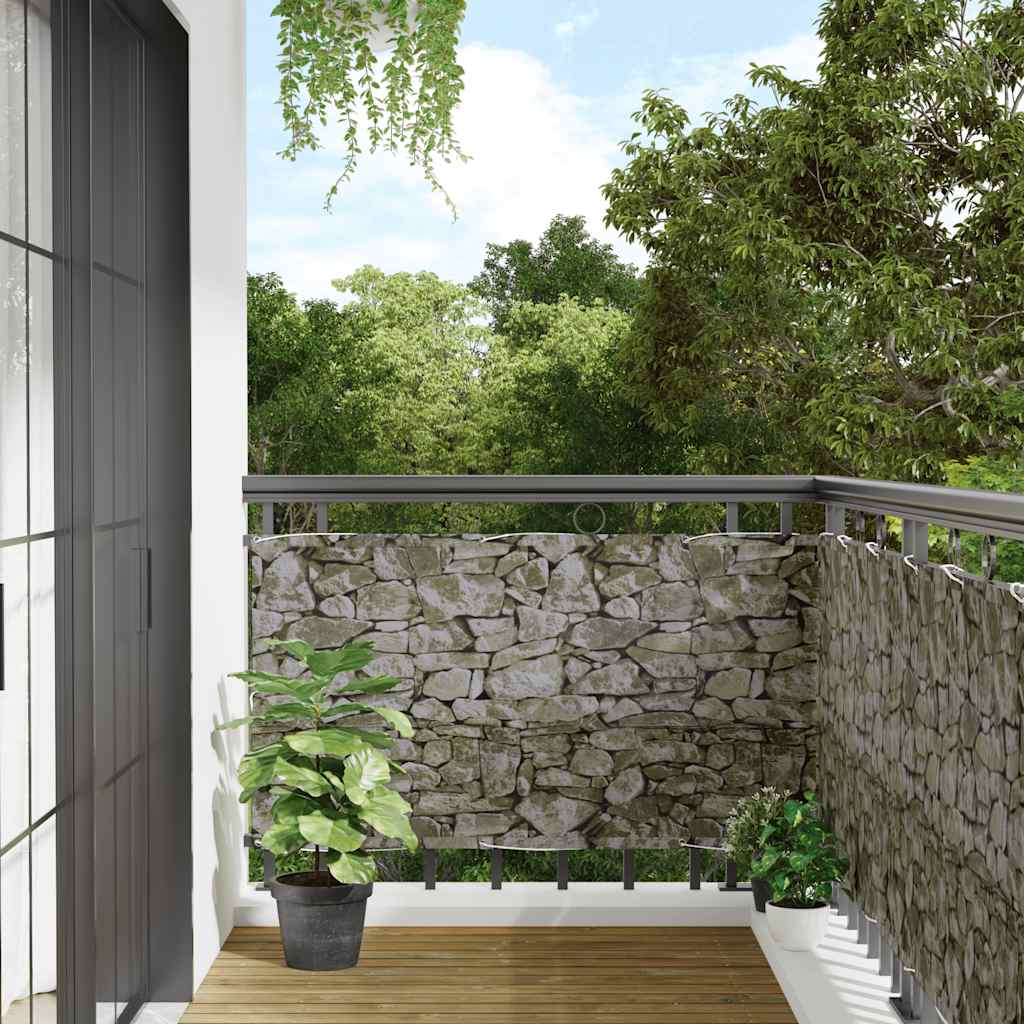 vidaXL Paravan de balcon cu aspect de piatră, 500x75 cm, PVC