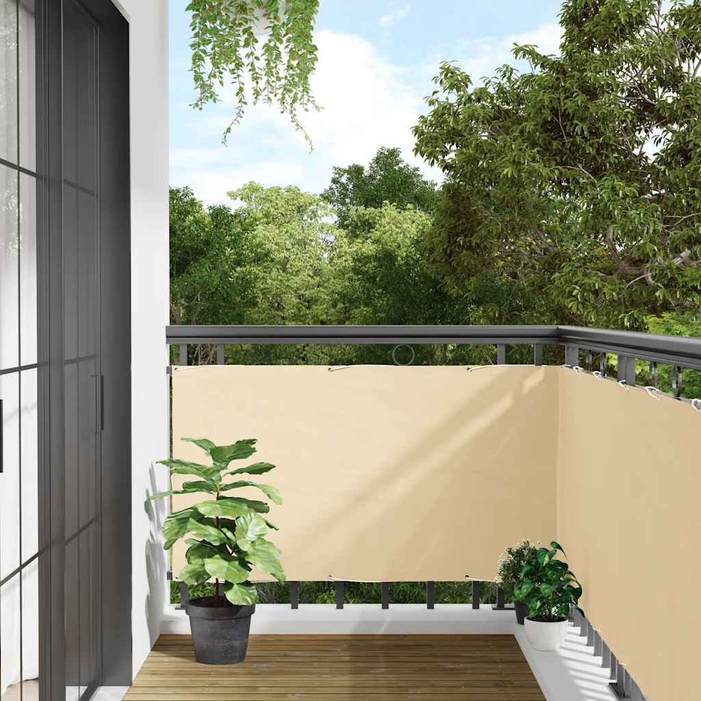 vidaXL Paravan de balcon, crem, 400x90 cm, PVC