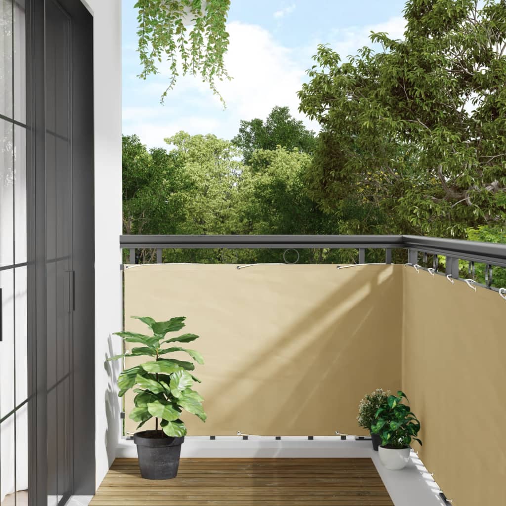 vidaXL Balkon-Sichtschutz Creme 500x90 cm PVC