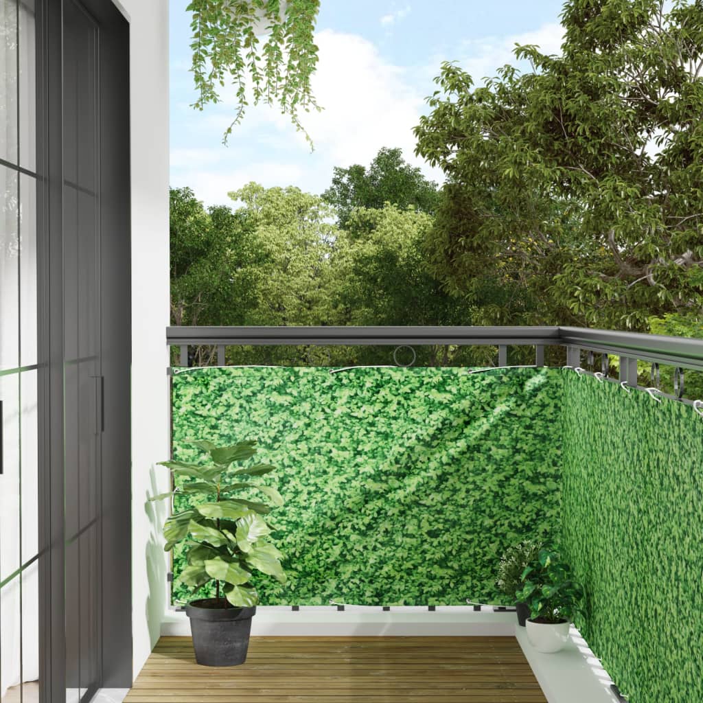 vidaXL Paravan de balcon cu aspect de plantă, verde, 400x90 cm, PVC