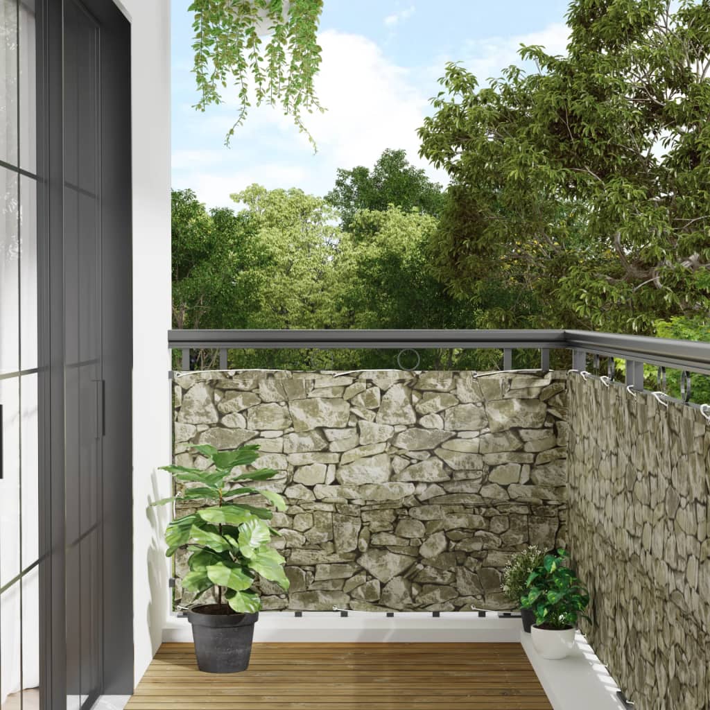 vidaXL Paravan de grădină cu aspect de piatră, 700x90 cm PVC