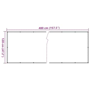 Balkonová zástěna antracitová 400 x 120 cm PVC - obrázek 6