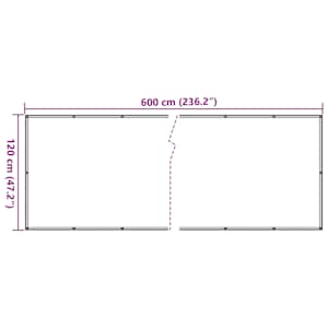 Balkonová zástěna krémová 600 x 120 cm PVC - obrázek 6