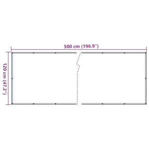 Balkonová zástěna bílá 500 x 120 cm PVC - obrázek 6