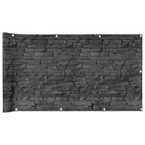 Balkonová zástěna kamenný vzhled šedá 600 x 120 cm PVC - obrázek 2