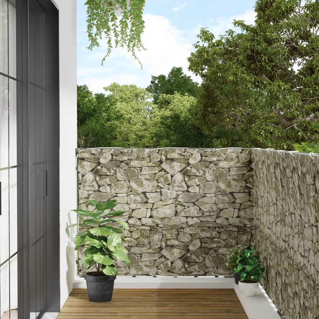 vidaXL Paravan de grădină cu aspect de piatră, gri, 300x120 cm PVC