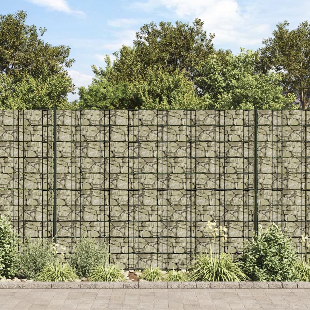 vidaXL Paravan de grădină cu aspect de piatră, gri, 35x0,19 m PVC