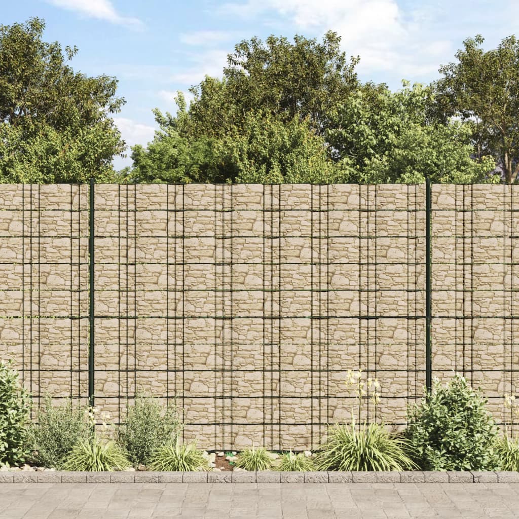 vidaXL Paravan de grădină aspect de piatră grosieră gri 35x0,19 m PVC