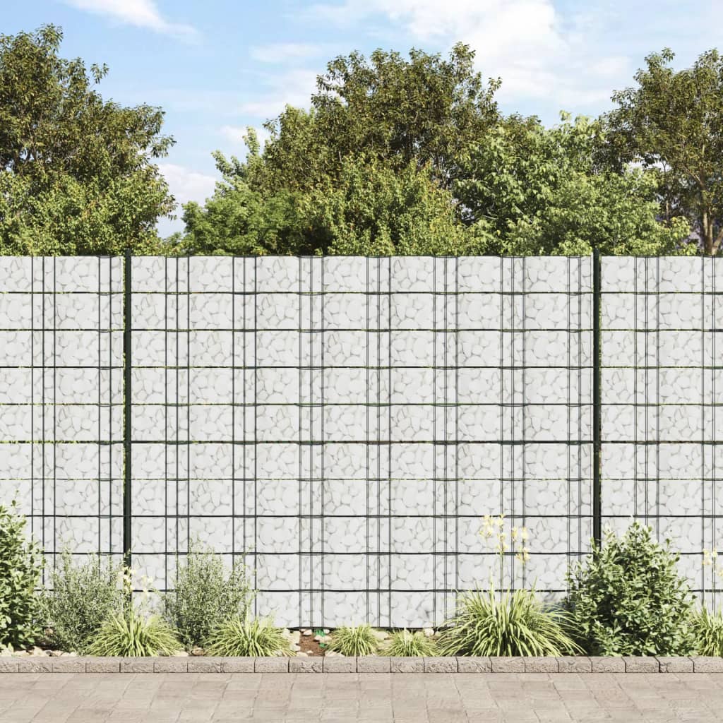 vidaXL Paravan de grădină aspect pietriș de marmură gri 35x0,19 m PVC