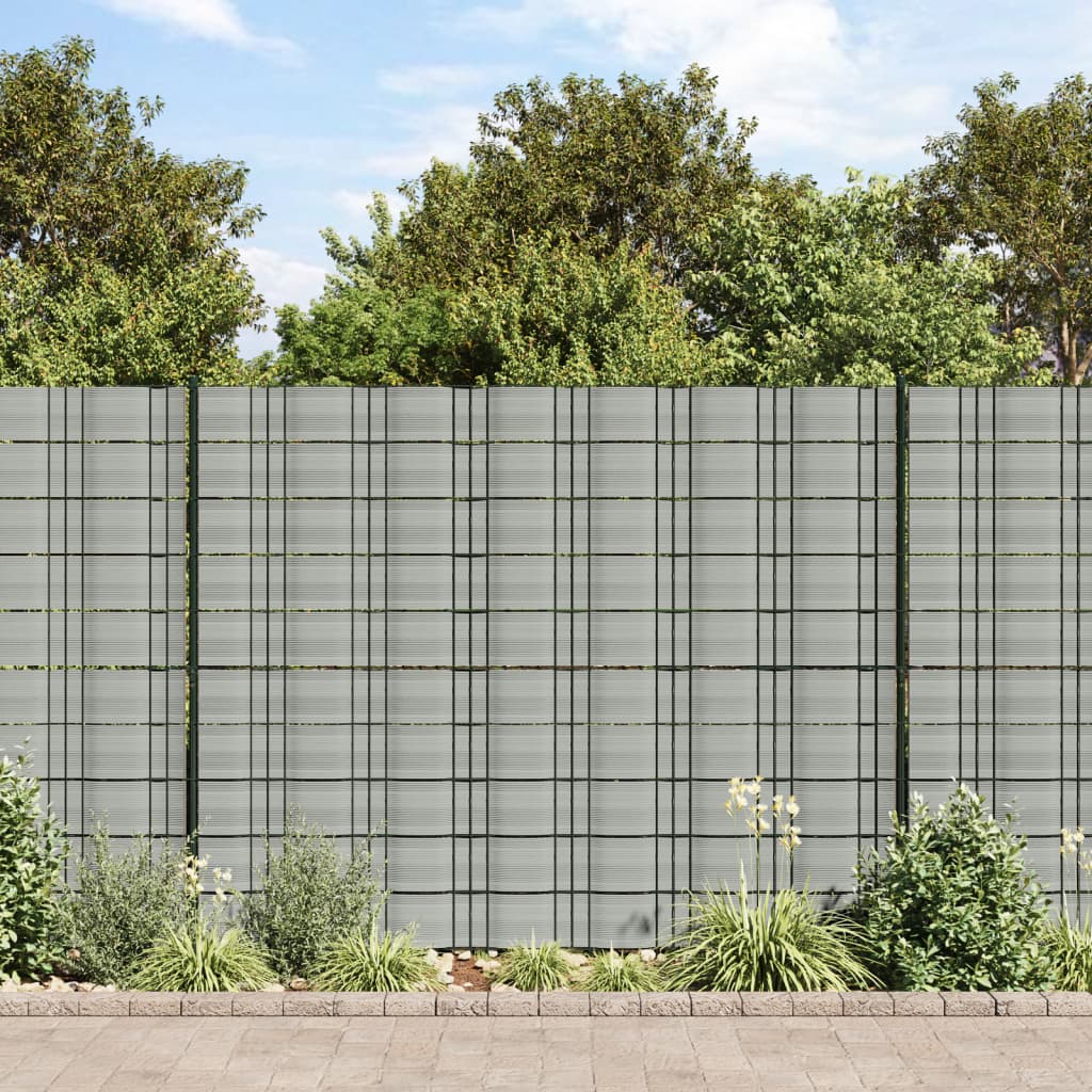 vidaXL Paravane de grădină, 10 buc., gri piatră, 252,5x19 cm, PVC