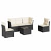 vidaXL 6-osaline aiadiivani komplekt patjadega, must, pol&uuml;rotang