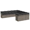 vidaXL 11-osaline aiadiivani komplekt patjadega, hall, pol&uuml;rotang