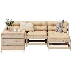 Vrtna sedežna garnitura 5-delna trdna borovina