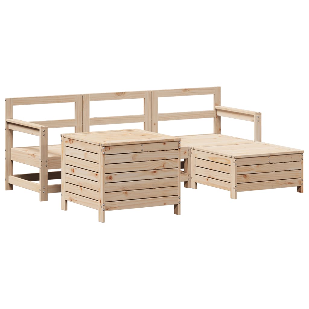 Zestaw wypoczynkowy ogrodowy drewniany 4 elementowy, sosna, 66x62x70,5 cm, brązowo-naturalny