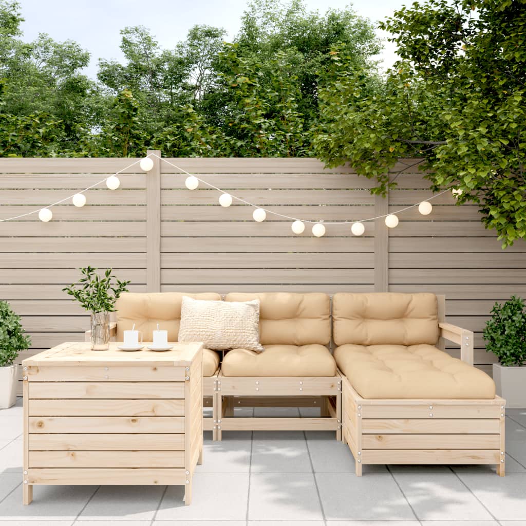 vidaXL 5-delige Loungeset massief grenenhout afbeelding
