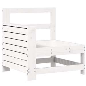 Vrtna sedežna garnitura 7-delna bela trdna borovina - slika 6