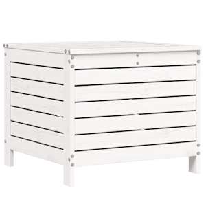 Vrtna sedežna garnitura 7-delna bela trdna borovina - slika 9