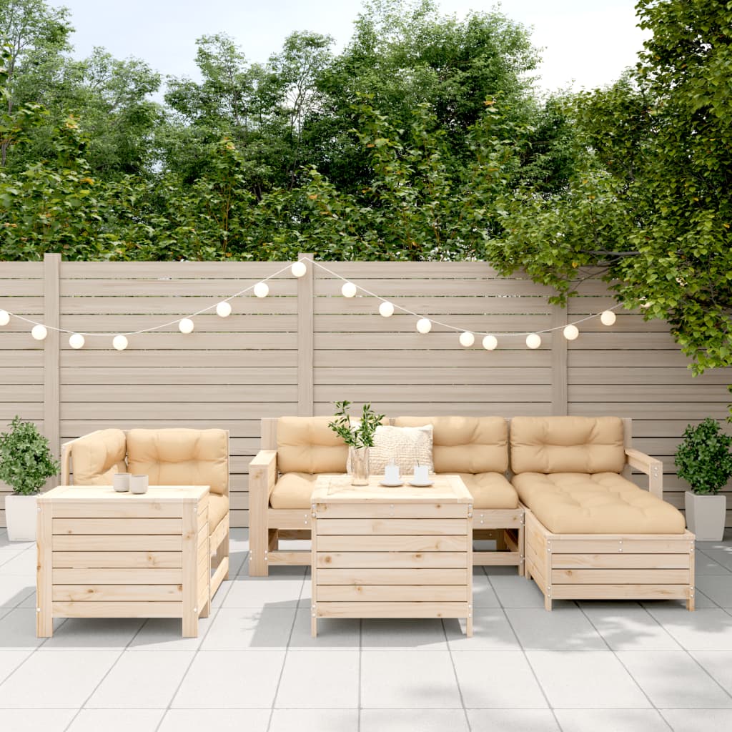 vidaXL 7-delige Loungeset massief grenenhout afbeelding