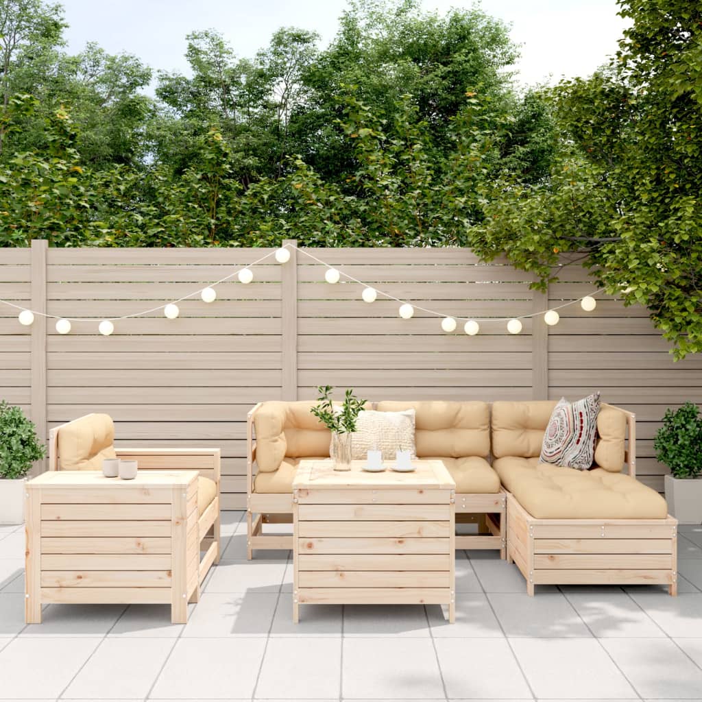 vidaXL 7-delige Loungeset massief grenenhout afbeelding