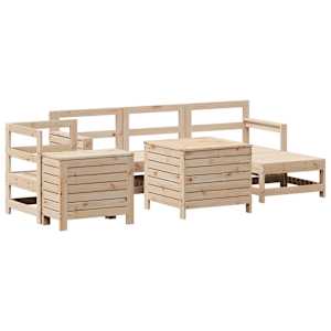 Vrtna sedežna garnitura 7-delna trdna borovina - slika 2