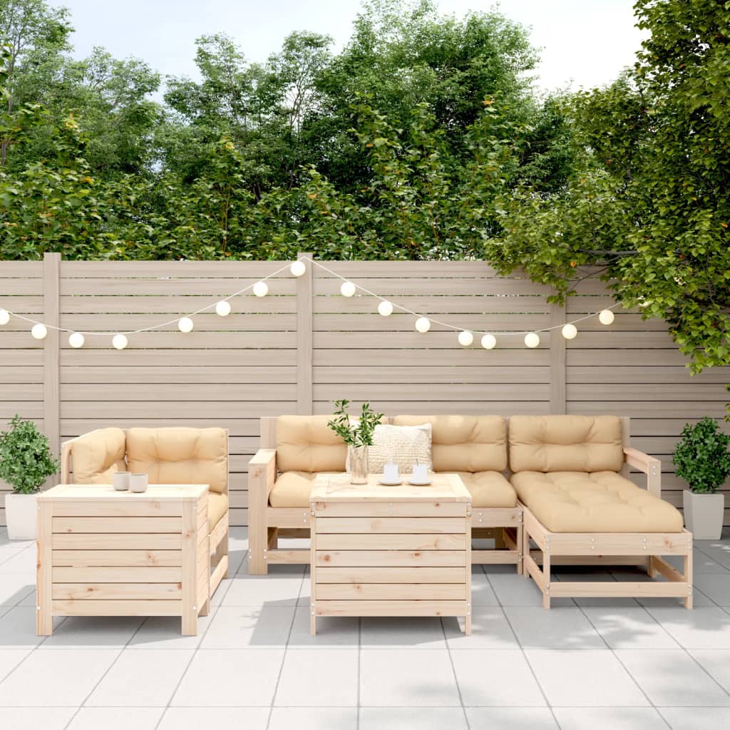 vidaXL 7-delige Loungeset massief grenenhout afbeelding