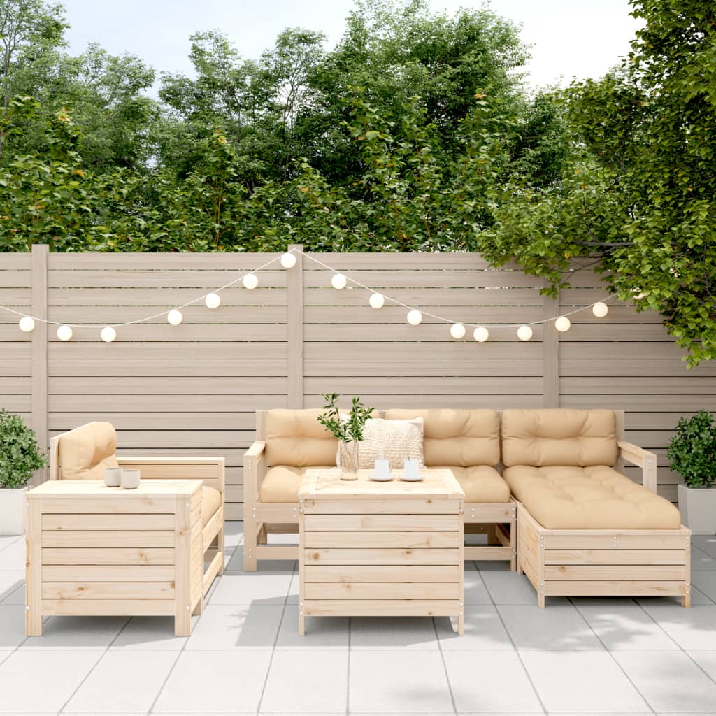 vidaXL 7-delige Loungeset massief grenenhout afbeelding
