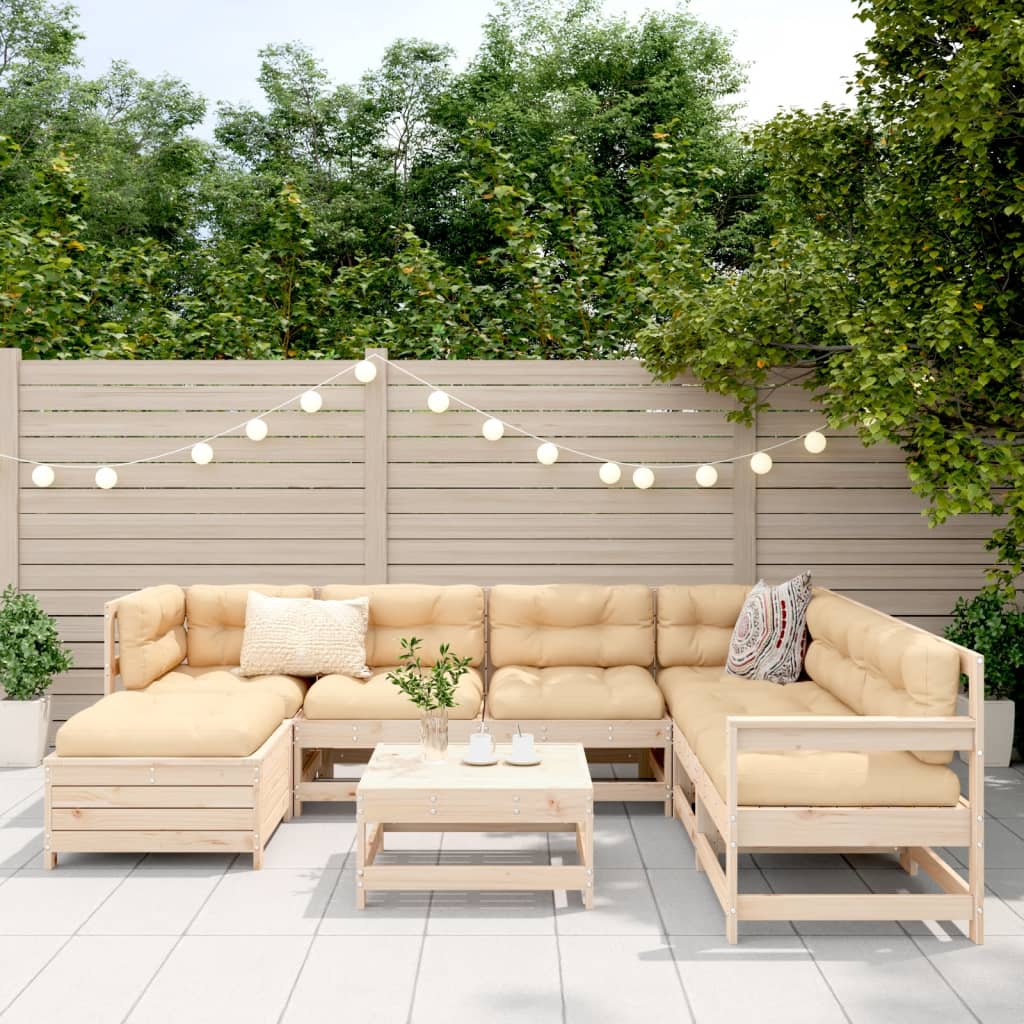 vidaXL 8-delige Loungeset massief grenenhout afbeelding