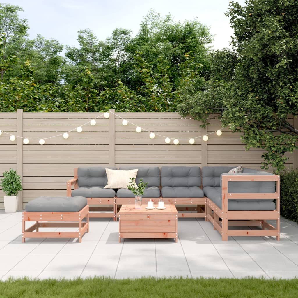 vidaXL 8-delige Loungeset met kussens massief douglashout afbeelding