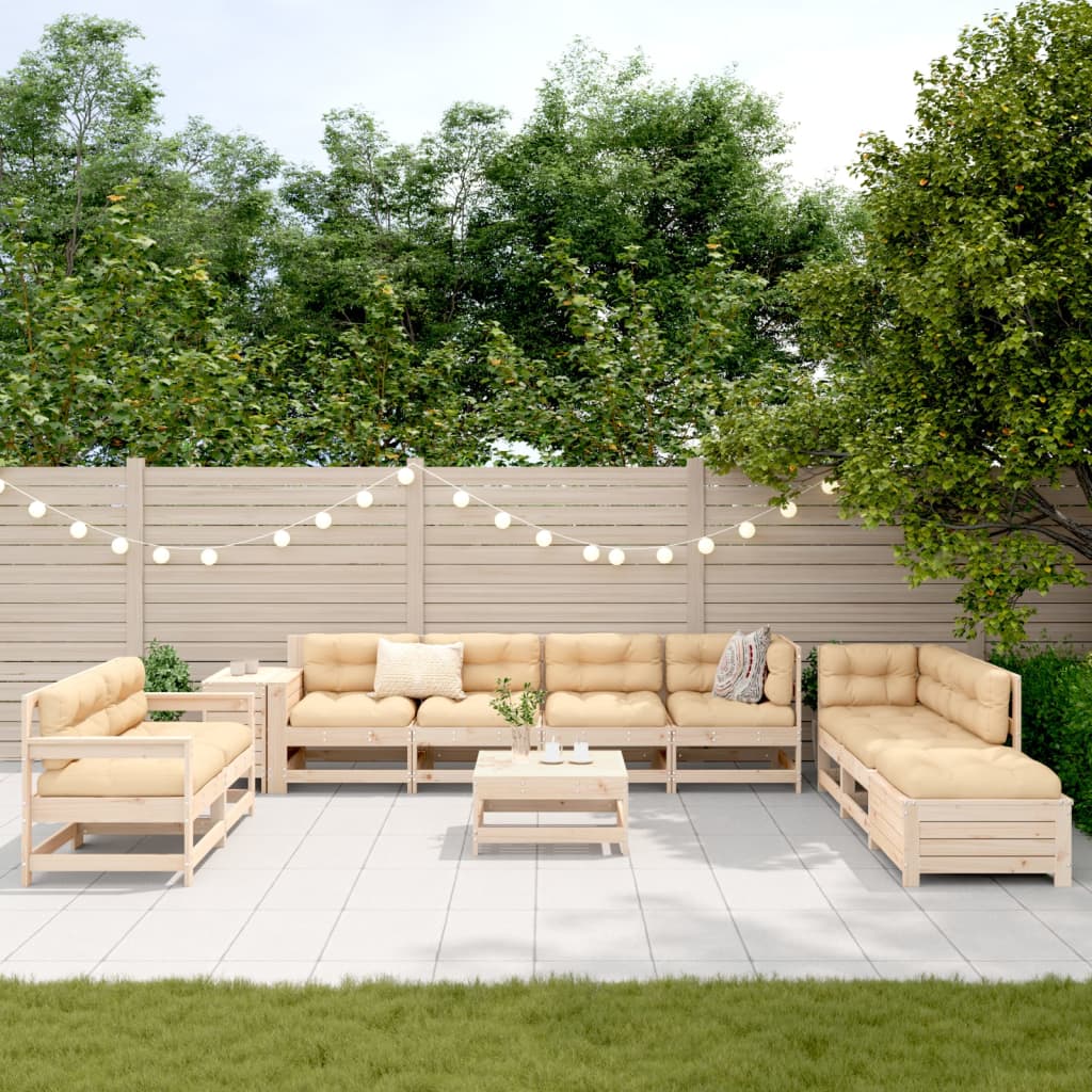 vidaXL 11-delige Loungeset massief grenenhout afbeelding