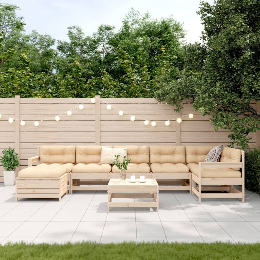 vidaXL 8-delige Loungeset massief grenenhout afbeelding