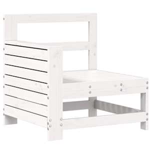 Vrtna sedežna garnitura 10-delna bela trdna borovina - slika 7