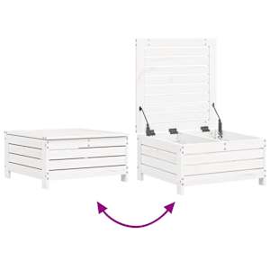 Vrtna sedežna garnitura 10-delna bela trdna borovina - slika 11