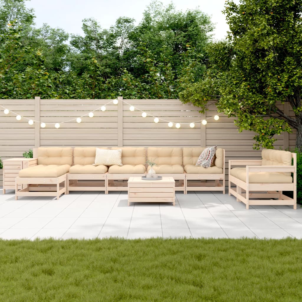 vidaXL 10-delige Loungeset massief grenenhout afbeelding