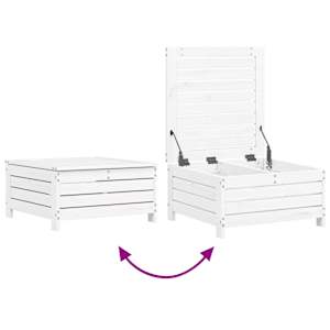 Vrtna sedežna garnitura 10-delna bela trdna borovina - slika 11