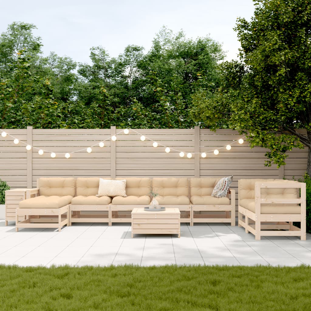 vidaXL 10-delige Loungeset massief grenenhout afbeelding