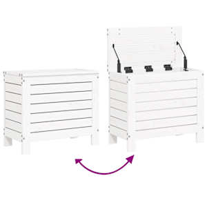 Vrtna sedežna garnitura 9-delna bela trdna borovina - slika 12