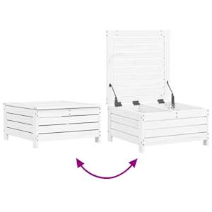 Vrtna sedežna garnitura 9-delna bela trdna borovina - slika 11