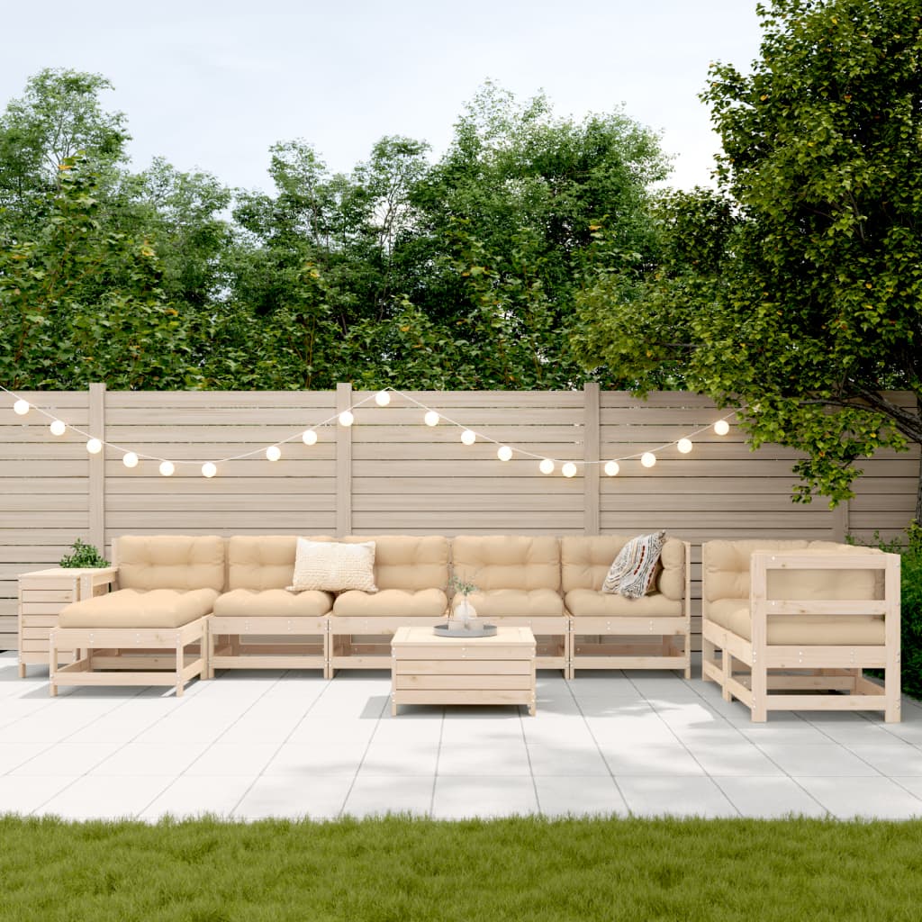 vidaXL 10-delige Loungeset massief grenenhout afbeelding