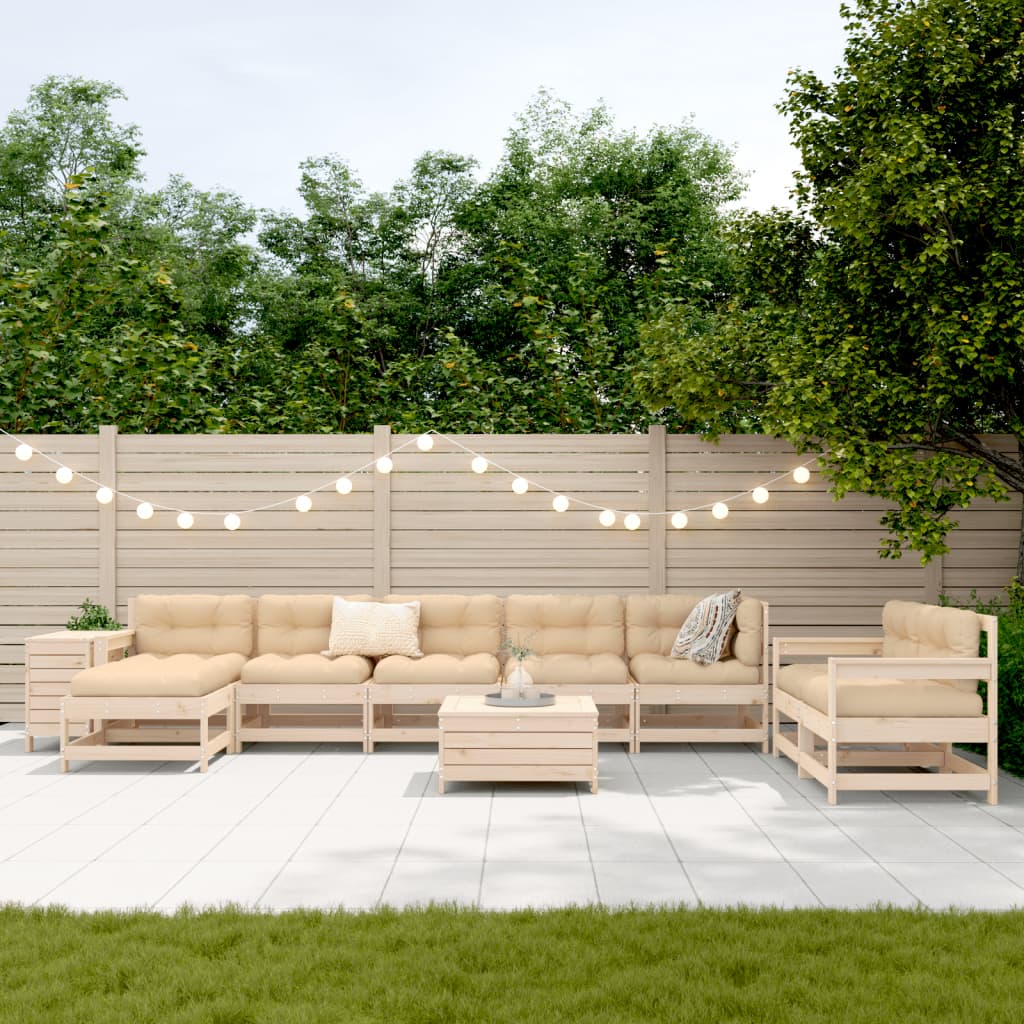 vidaXL 10-delige Loungeset massief grenenhout afbeelding