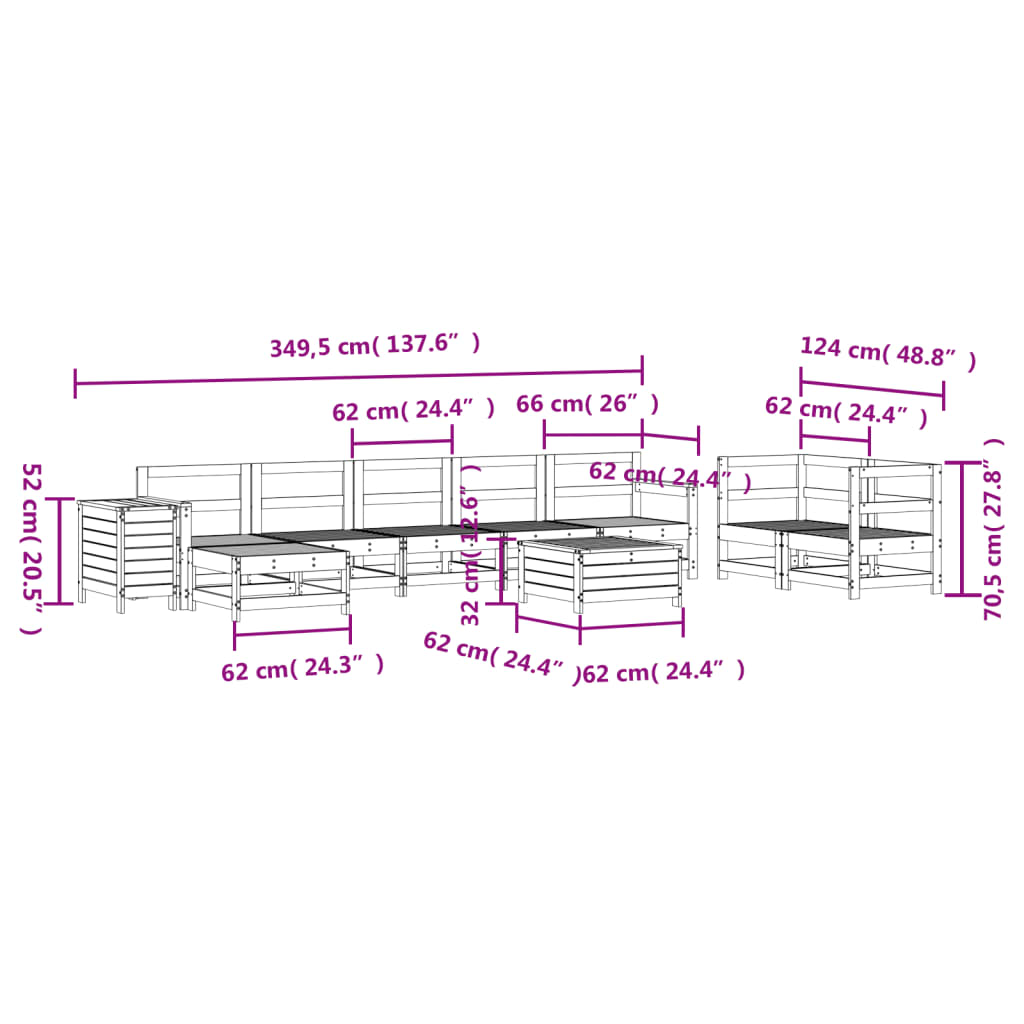 10-delige Loungeset massief douglas vurenhout image 13