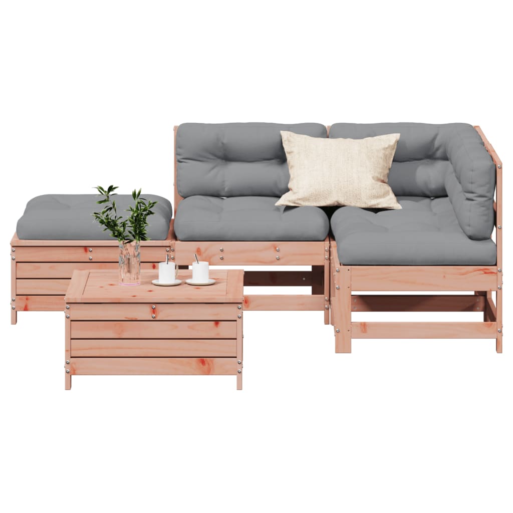 vidaXL 5-tlg. Garten-Lounge-Set mit Kissen Massivholz Douglasie