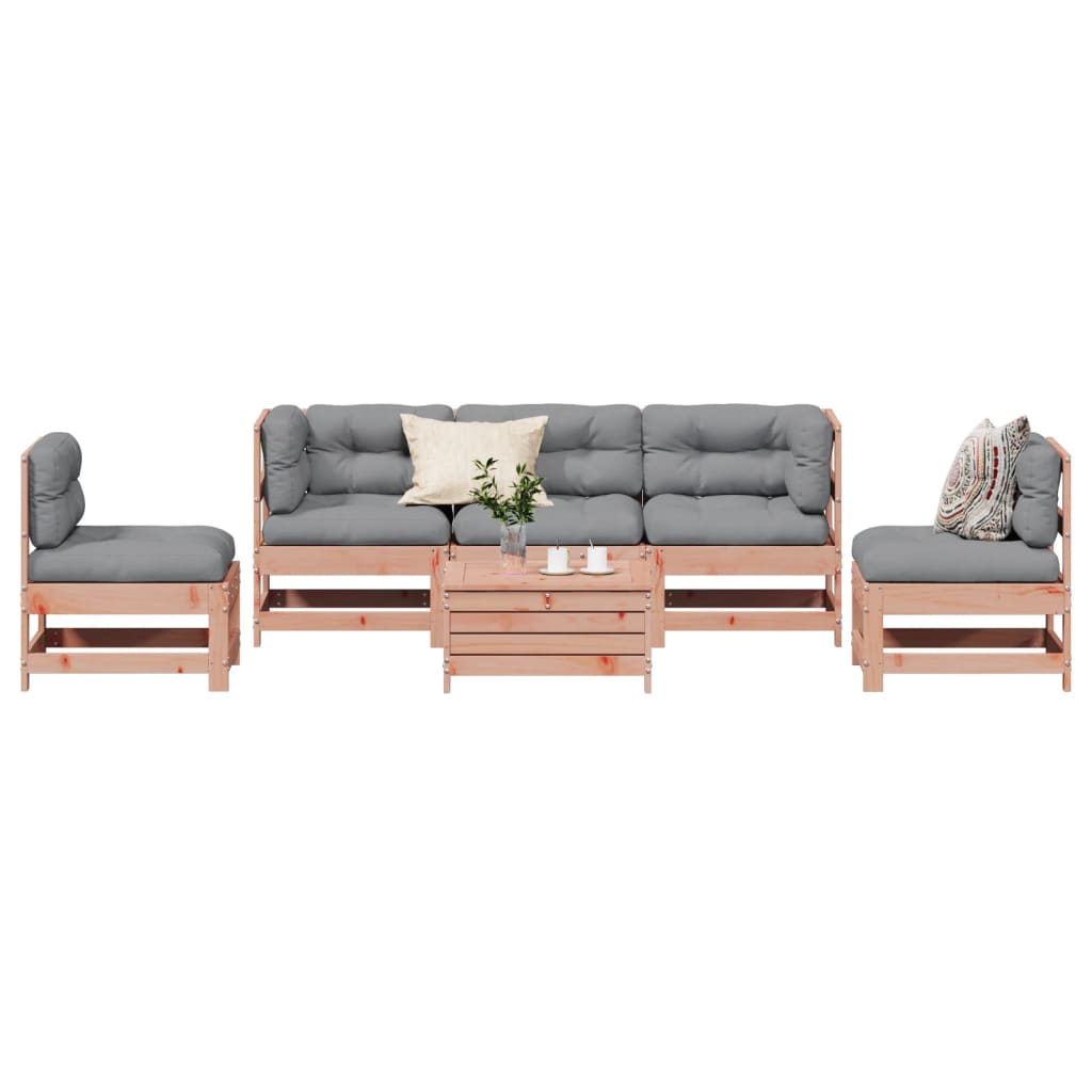 vidaXL 6-tlg. Garten-Lounge-Set mit Kissen Massivholz Douglasie