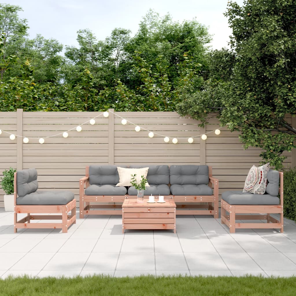 vidaXL 6-tlg. Garten-Lounge-Set mit Kissen Massivholz Douglasie