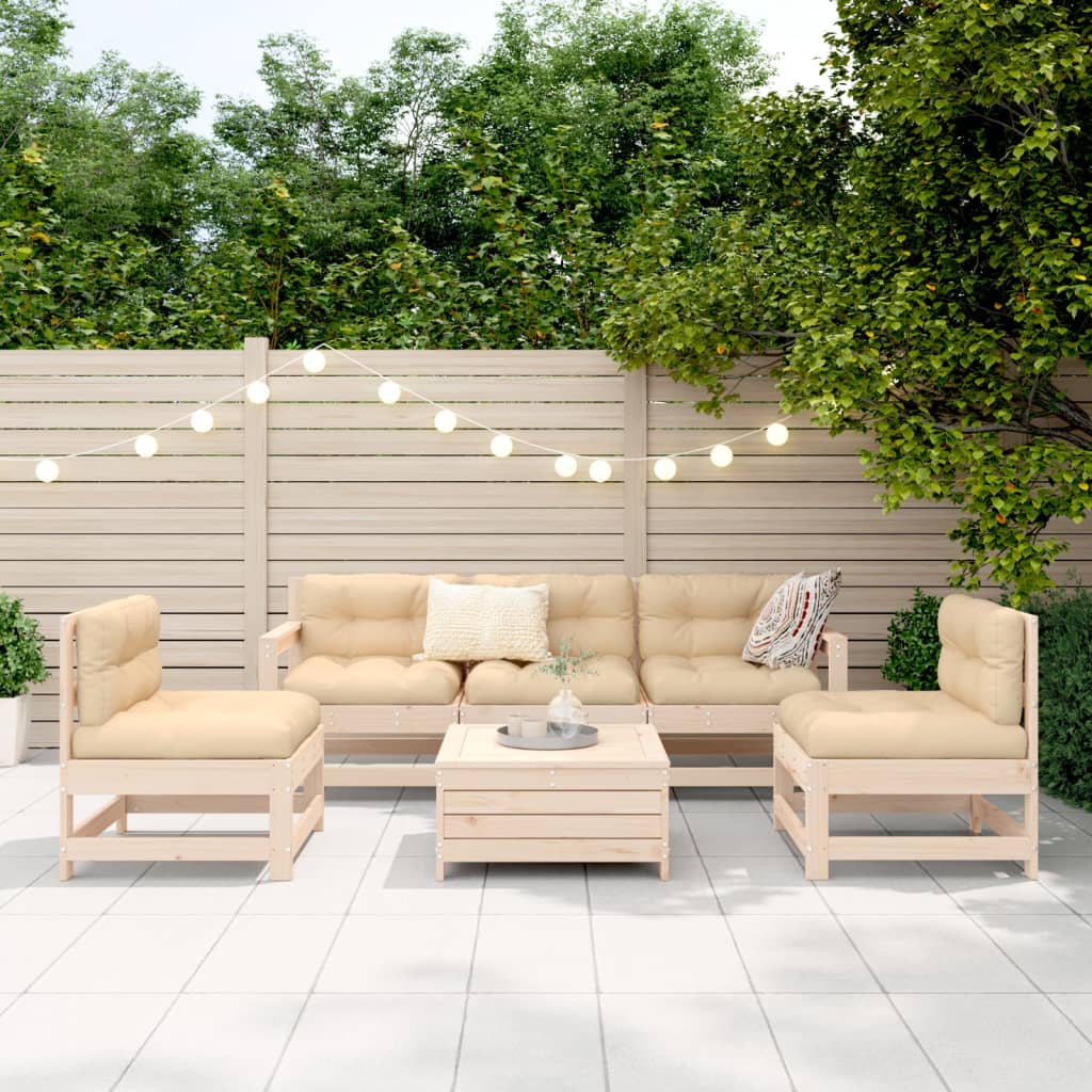 vidaXL 6-delige Loungeset massief grenenhout afbeelding
