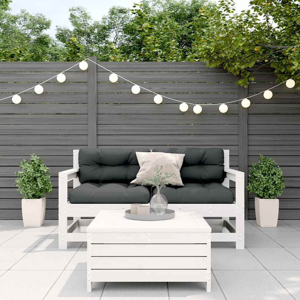 vidaXL 3-delige Loungeset met kussens massief grenenhout wit afbeelding